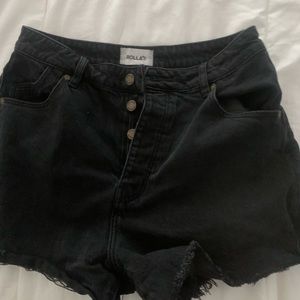 Black jean shorts